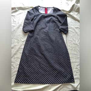 Jay Dee Size L Polka Dot Dress Length 42” Zip Poly Cotton Spandex #2600